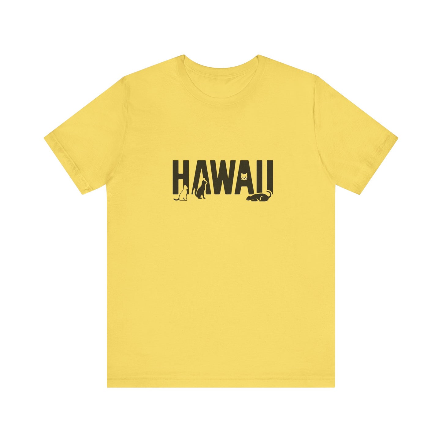 Hawaii cat letters Unisex Jersey Short Sleeve Tee