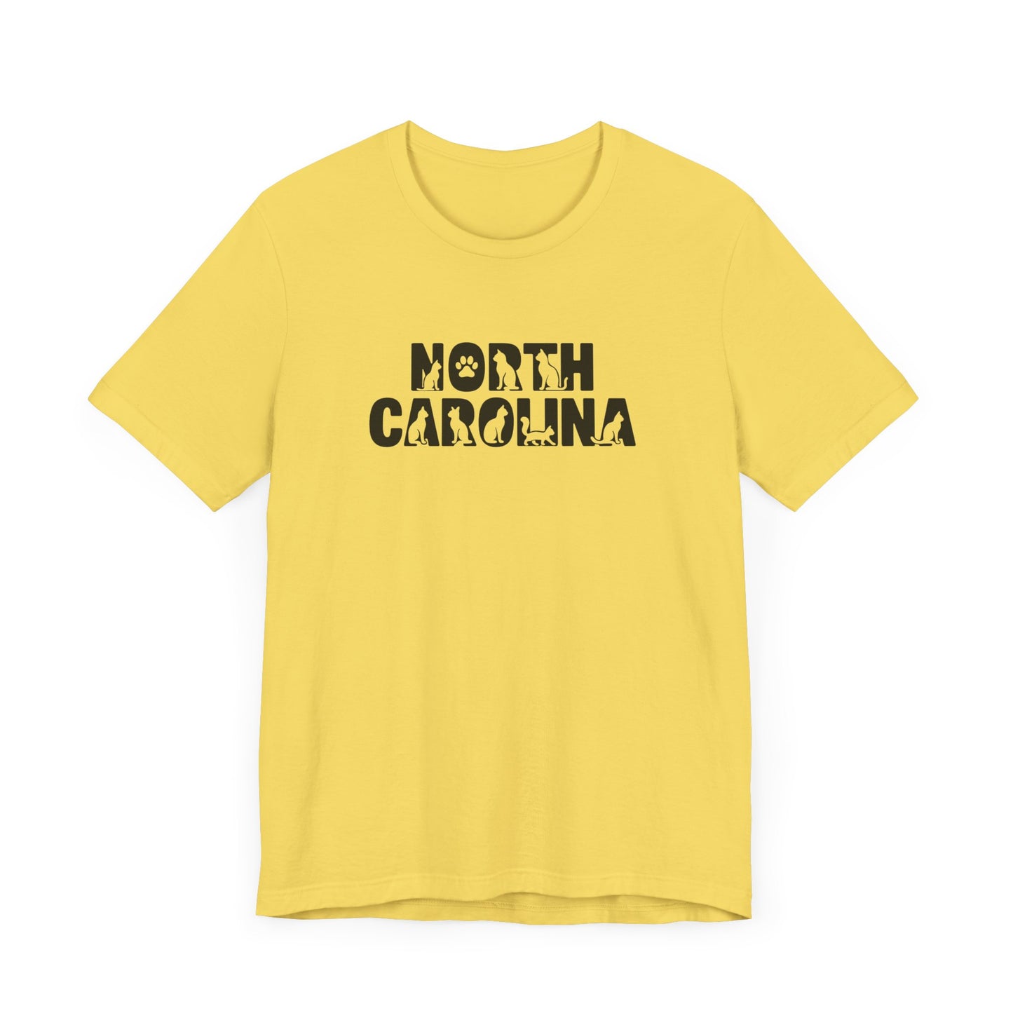 North Carolina cat letters Unisex Jersey Short Sleeve Tee