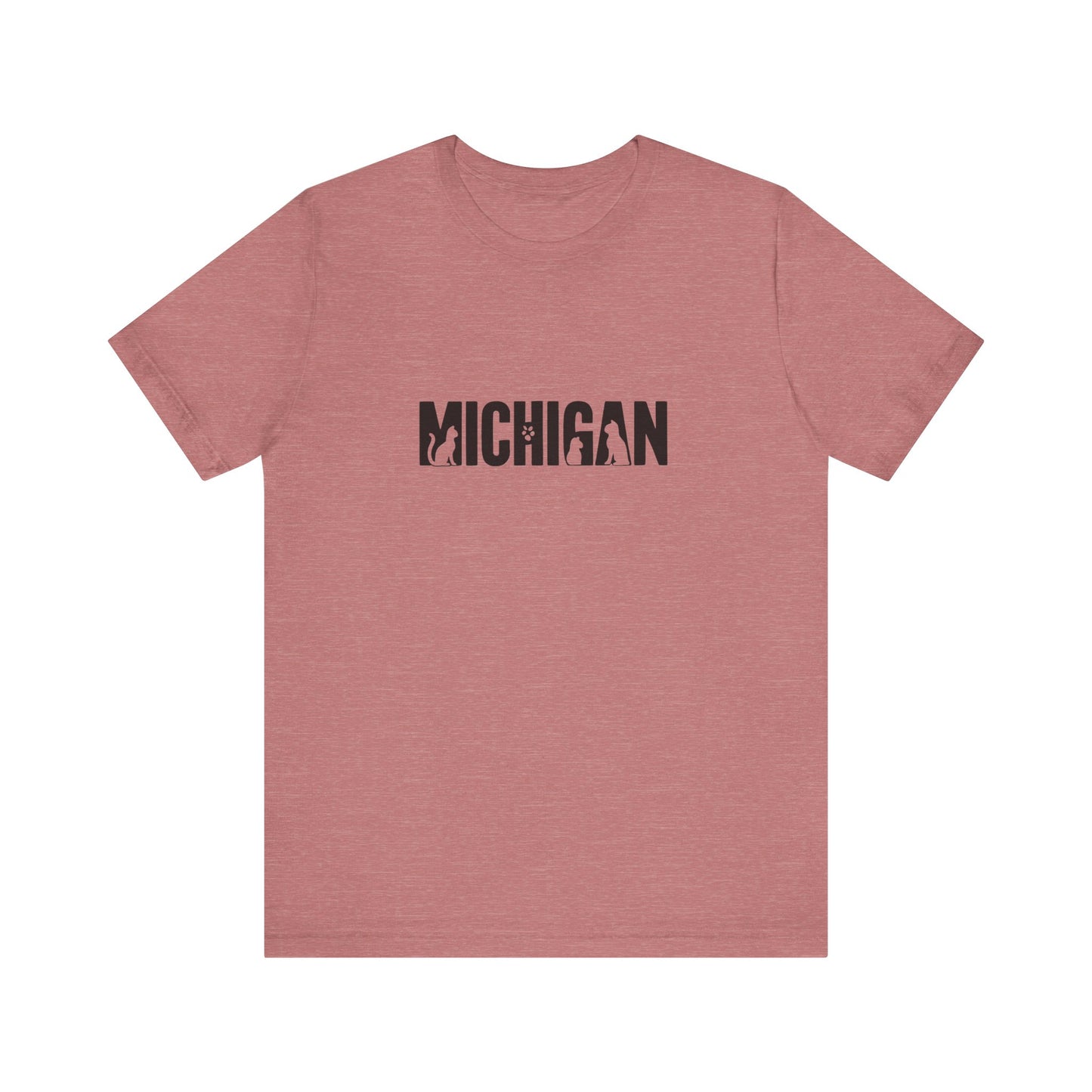 Michigan cat letters Unisex Jersey Short Sleeve Tee
