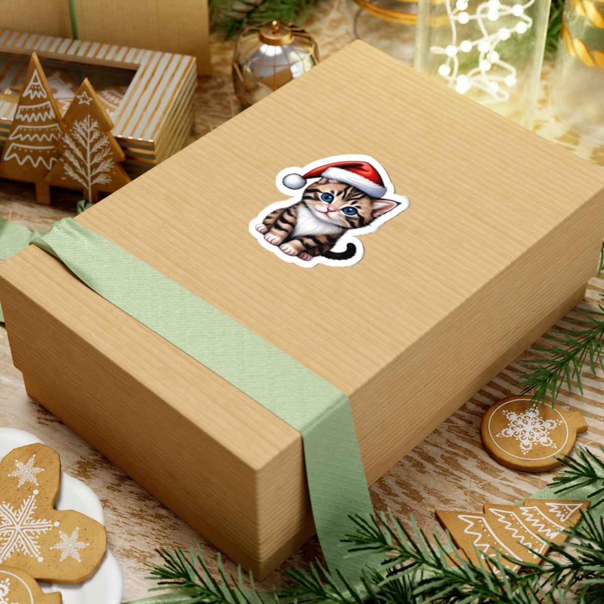 Christmas cat a726 - Laptop Decal