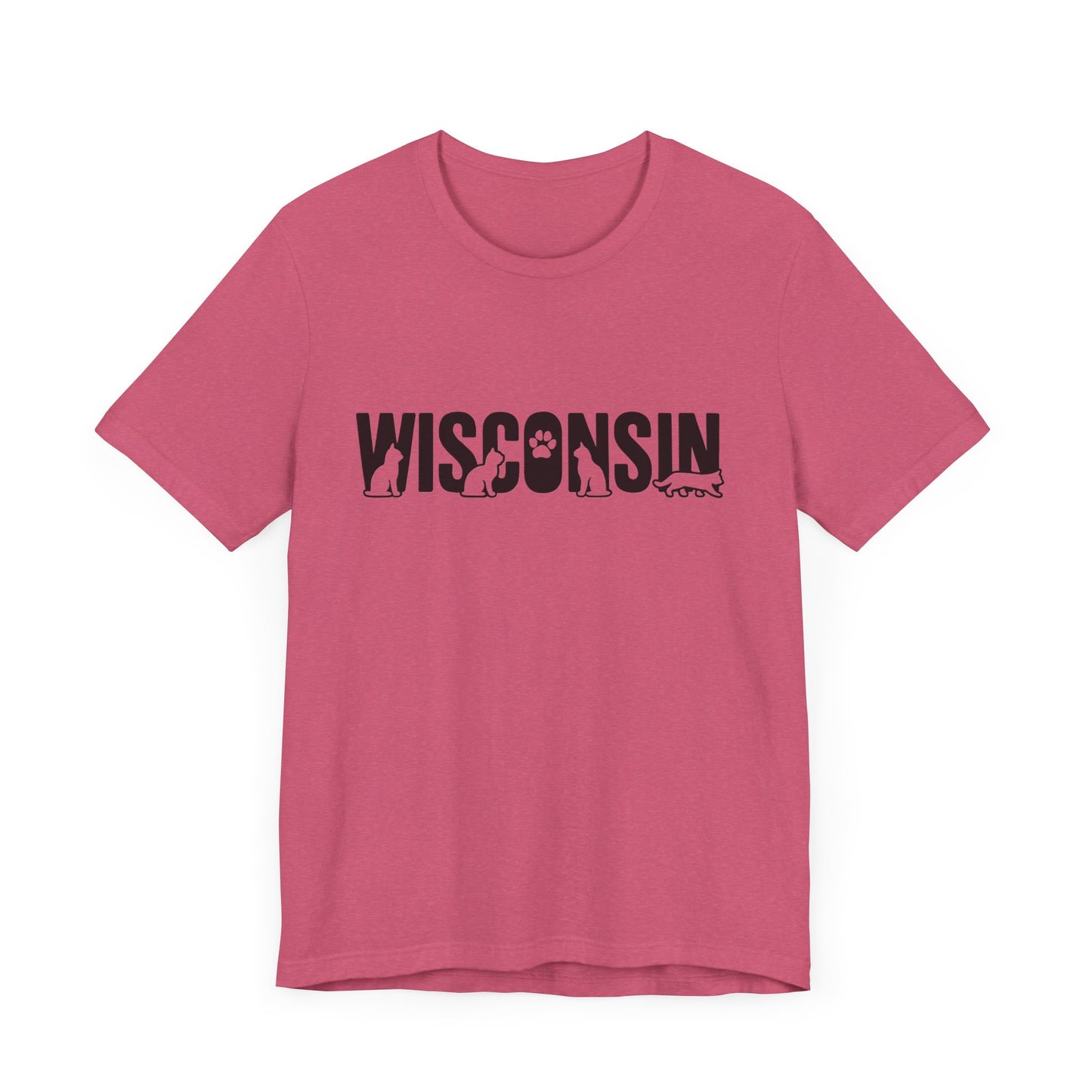 Wisconsin cat letters Unisex Jersey Short Sleeve Tee