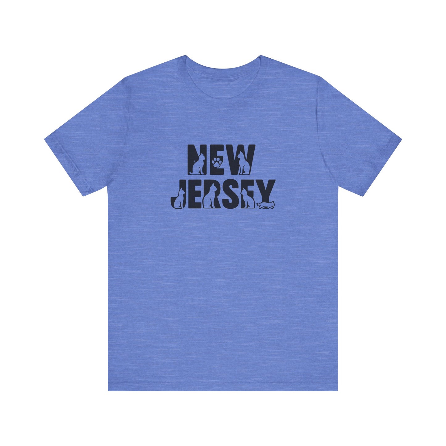 New Jersey cat letters Unisex Jersey Short Sleeve Tee