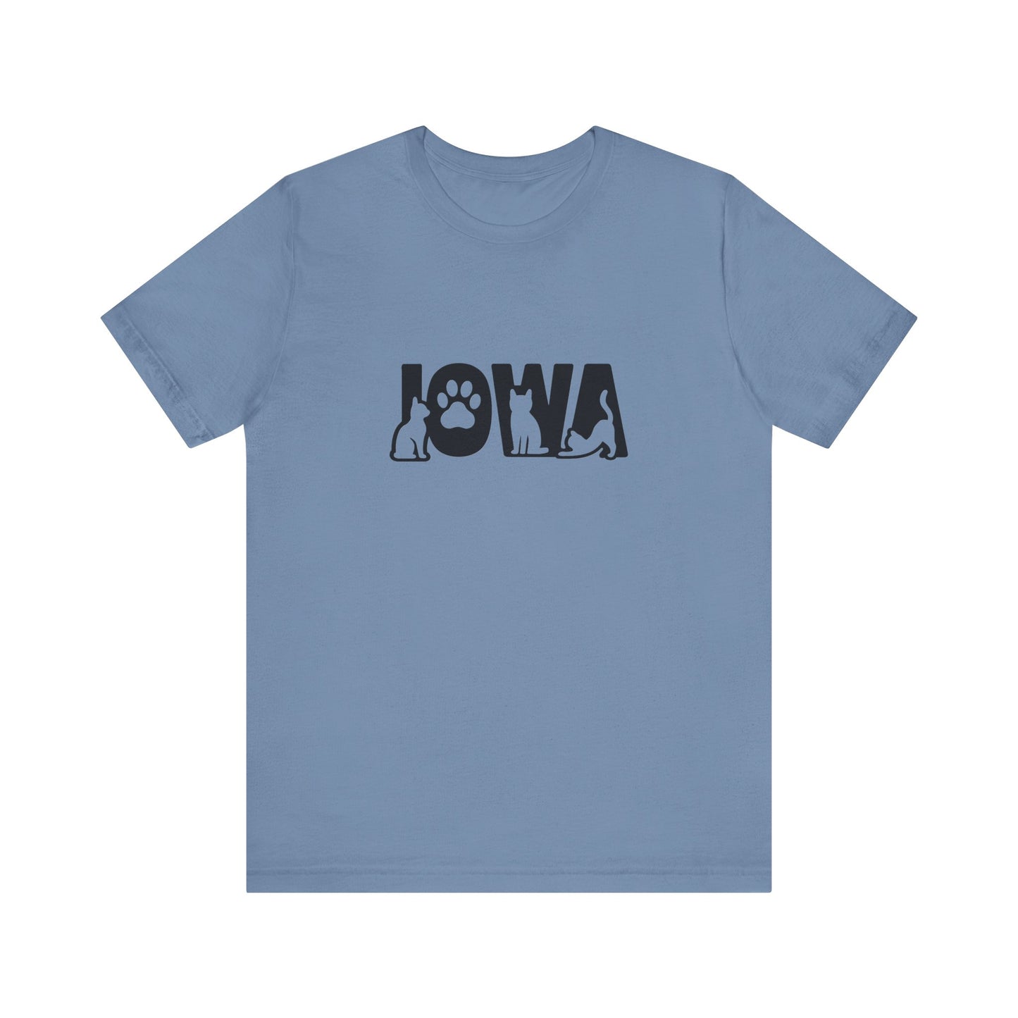 Iowa cat letters Unisex Jersey Short Sleeve Tee