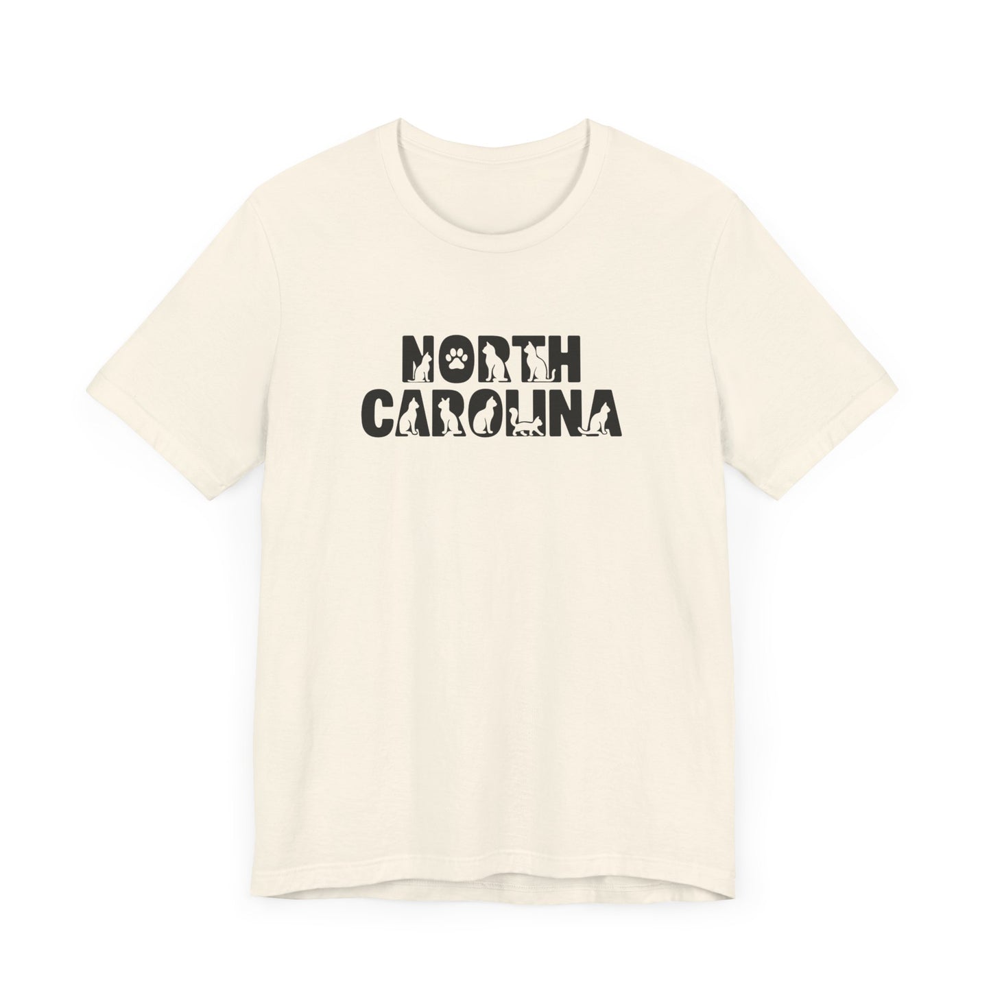 North Carolina cat letters Unisex Jersey Short Sleeve Tee