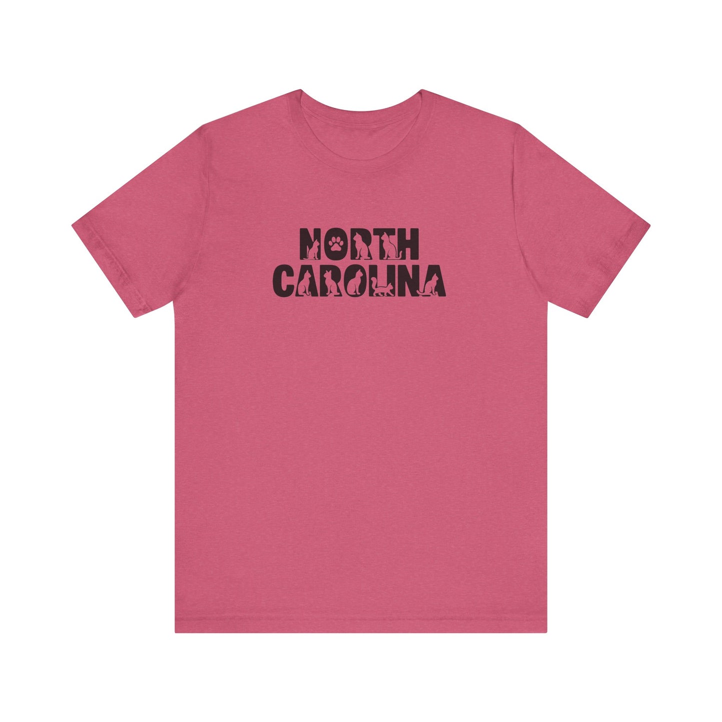 North Carolina cat letters Unisex Jersey Short Sleeve Tee