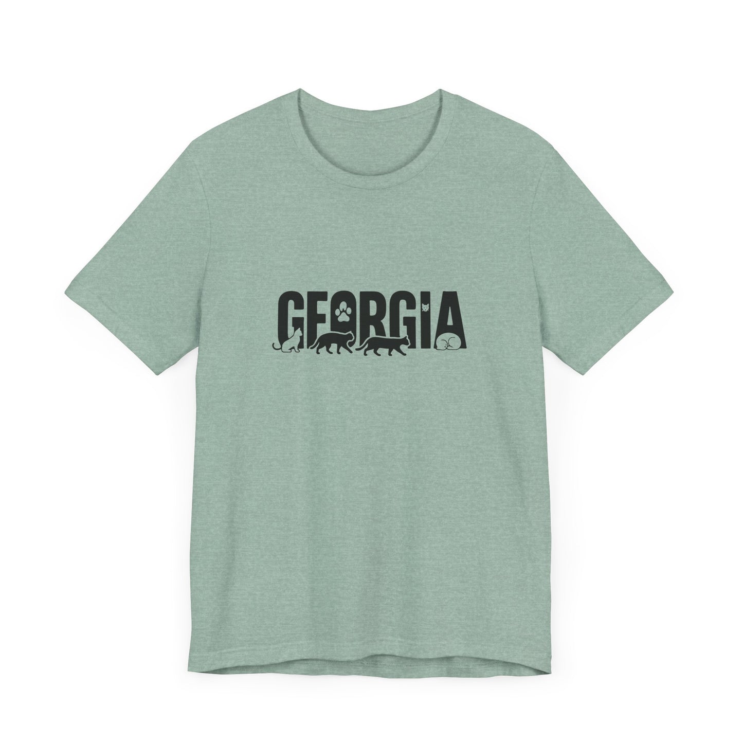 Georgia cat letters Unisex Jersey Short Sleeve Tee