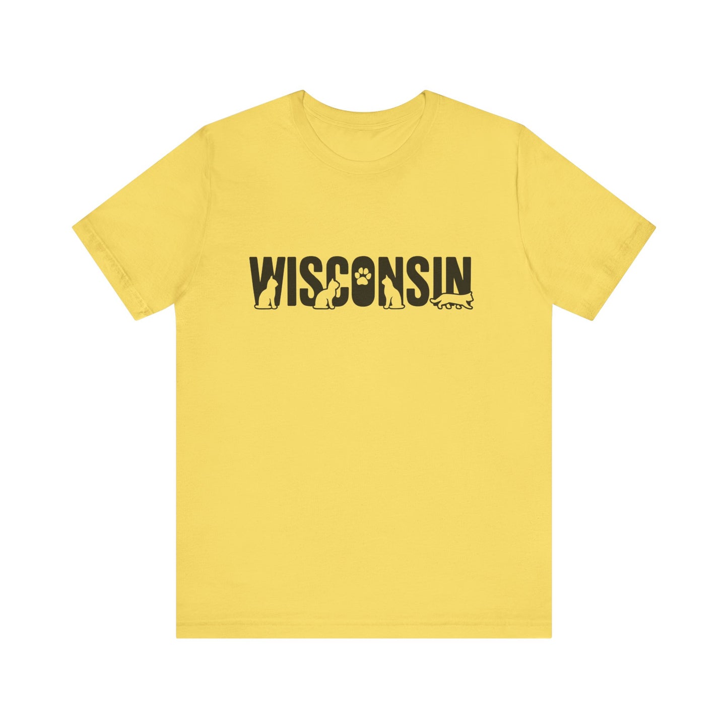 Wisconsin cat letters Unisex Jersey Short Sleeve Tee