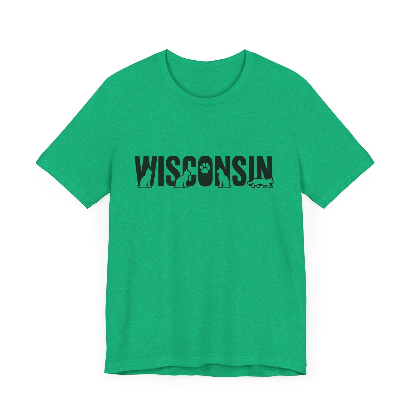 Wisconsin cat letters Unisex Jersey Short Sleeve Tee