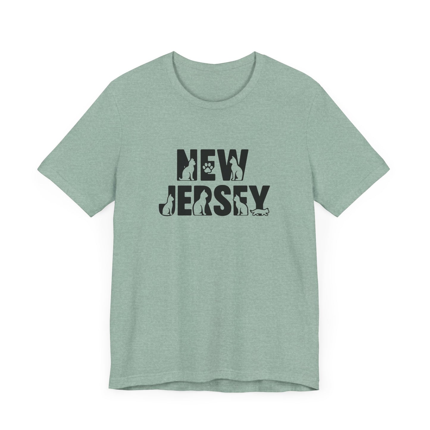 New Jersey cat letters Unisex Jersey Short Sleeve Tee