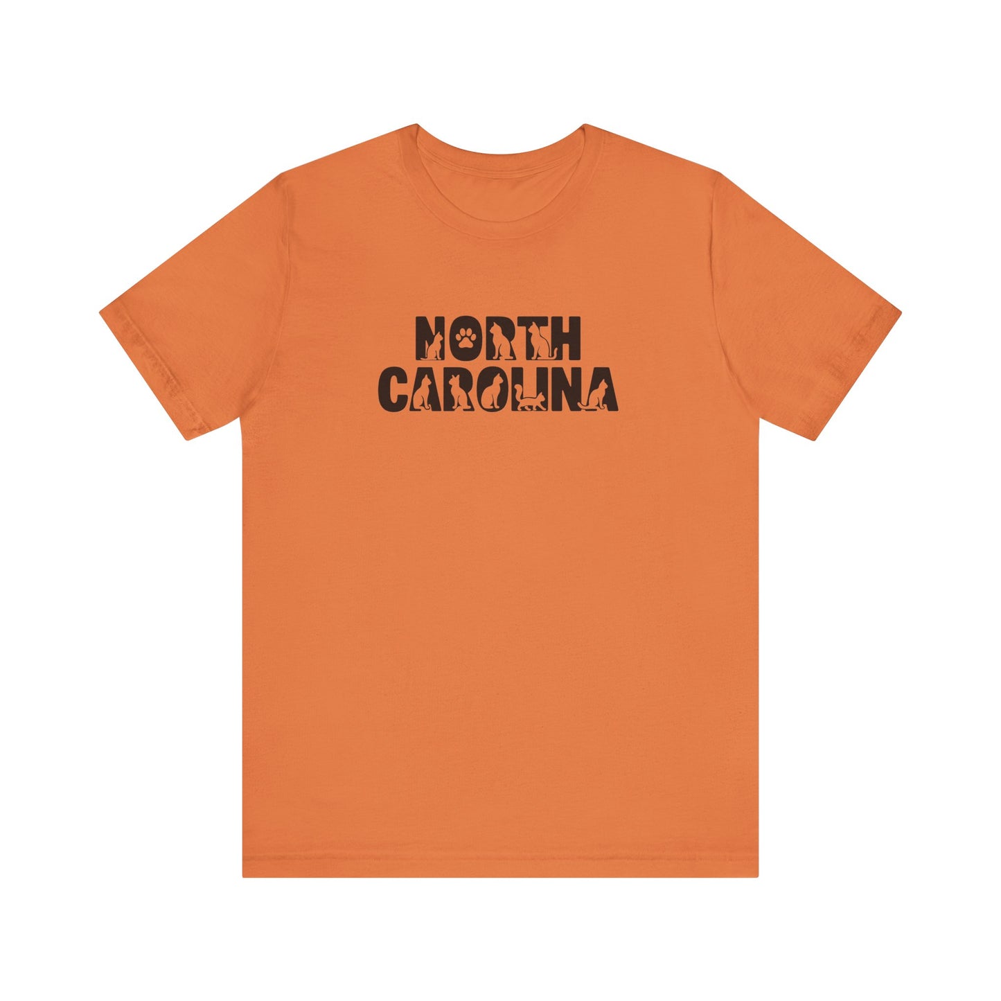 North Carolina cat letters Unisex Jersey Short Sleeve Tee