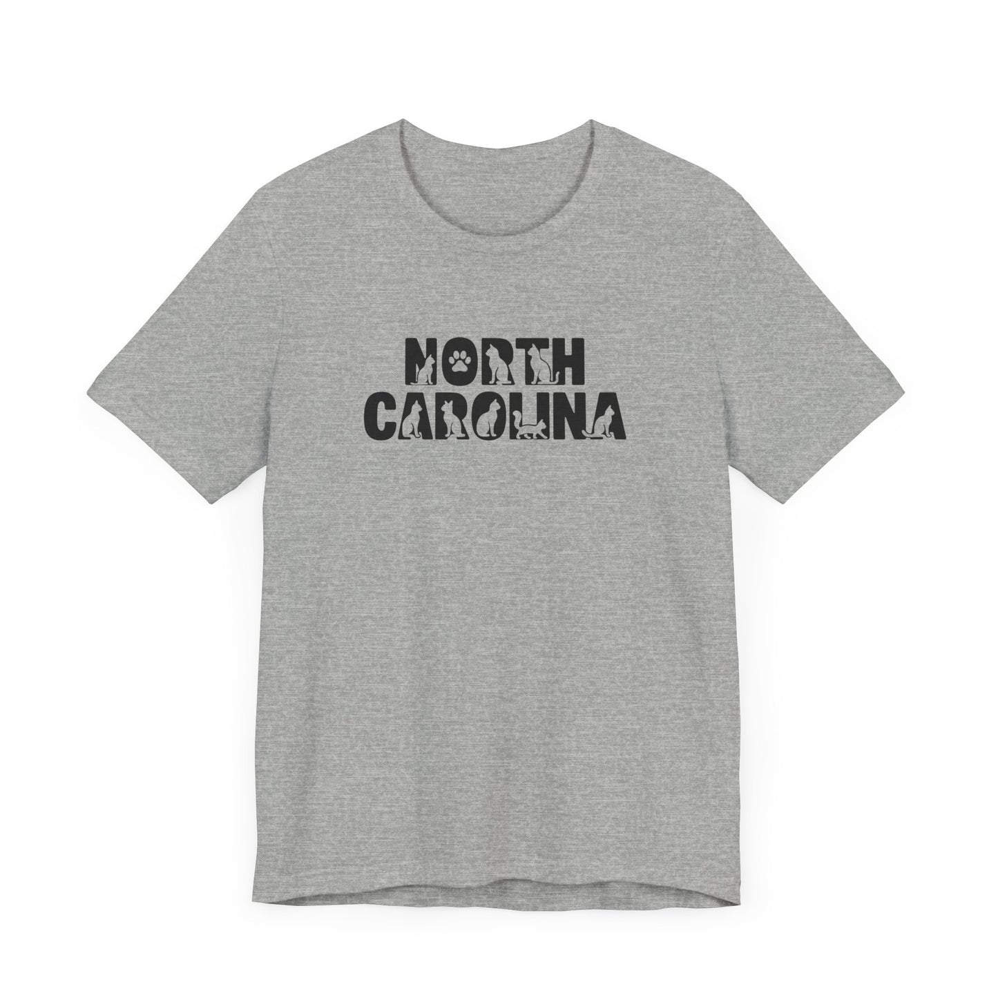 North Carolina cat letters Unisex Jersey Short Sleeve Tee
