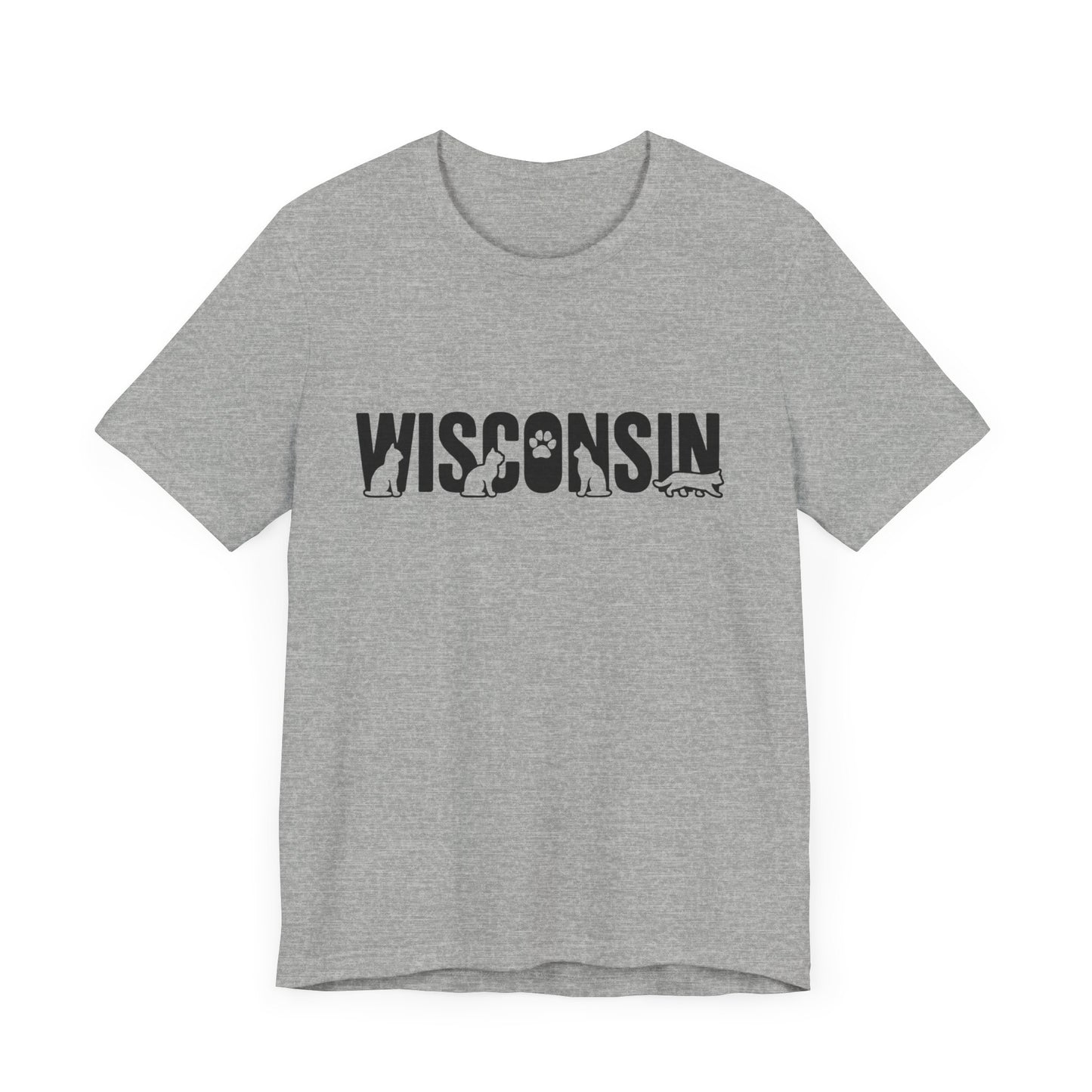 Wisconsin cat letters Unisex Jersey Short Sleeve Tee
