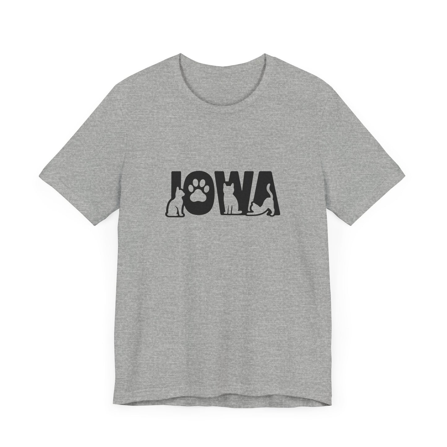Iowa cat letters Unisex Jersey Short Sleeve Tee