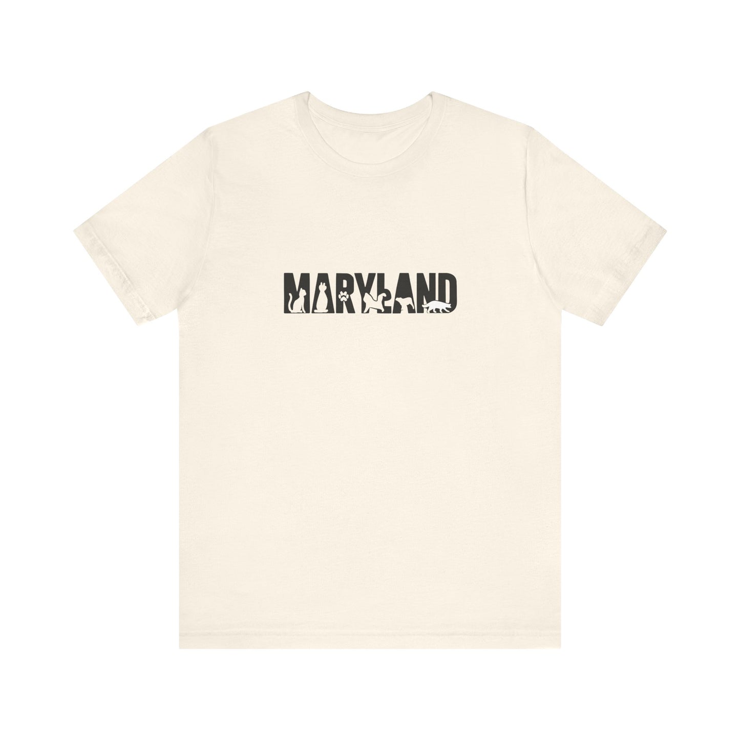Maryland cat letters Unisex Jersey Short Sleeve Tee