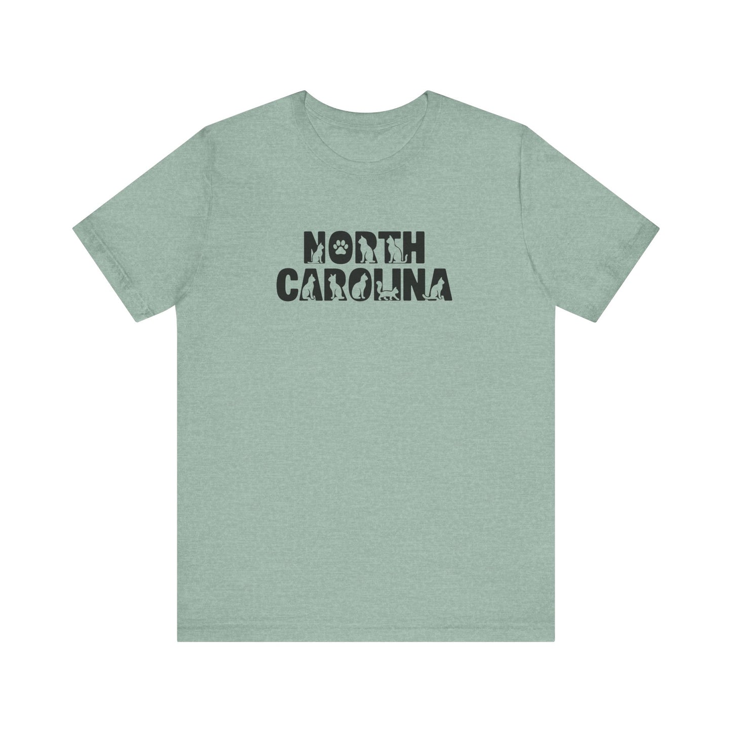 North Carolina cat letters Unisex Jersey Short Sleeve Tee