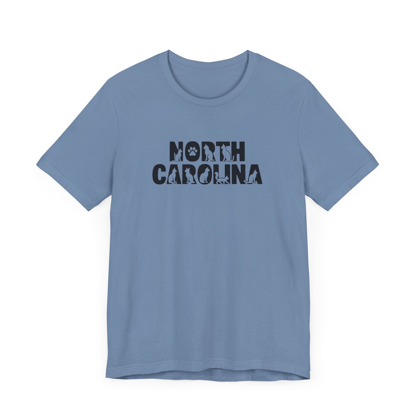 North Carolina cat letters Unisex Jersey Short Sleeve Tee