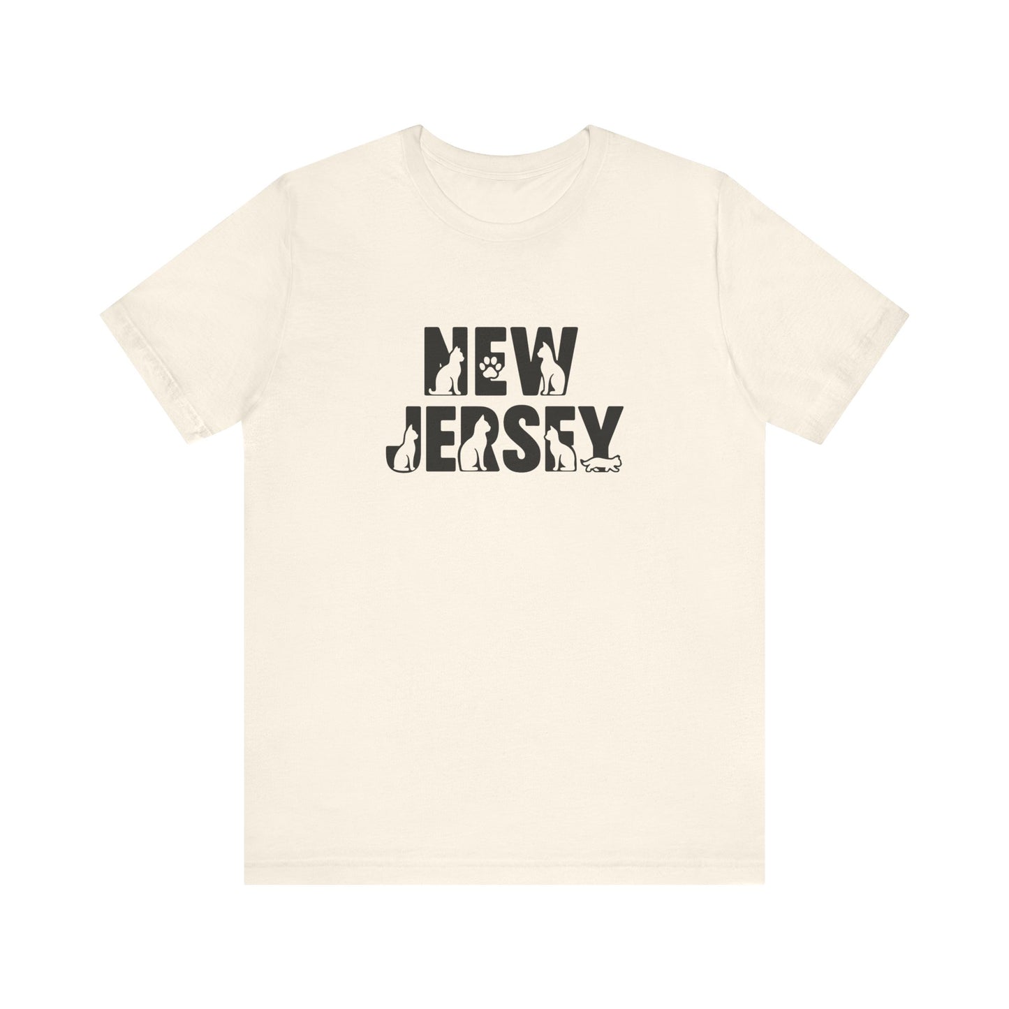 New Jersey cat letters Unisex Jersey Short Sleeve Tee