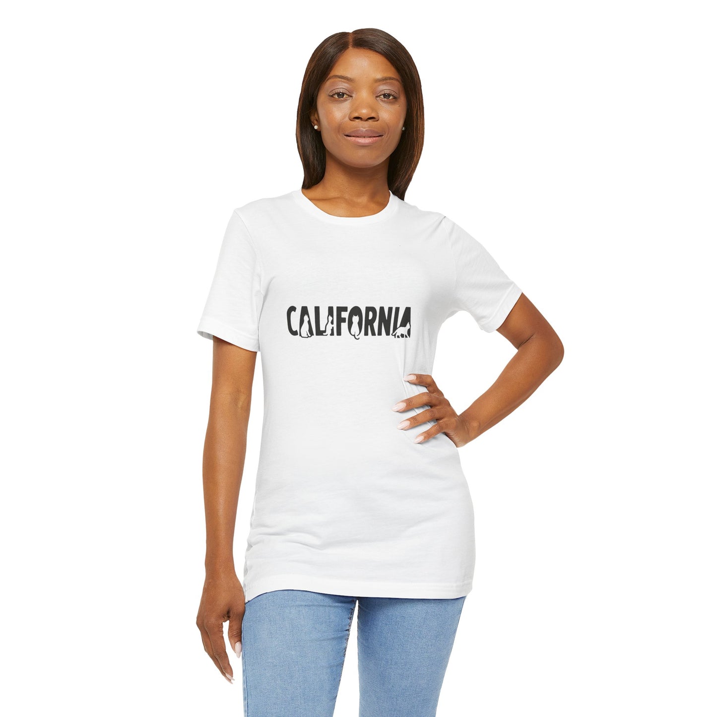 California cat letters Unisex Jersey Short Sleeve Tee
