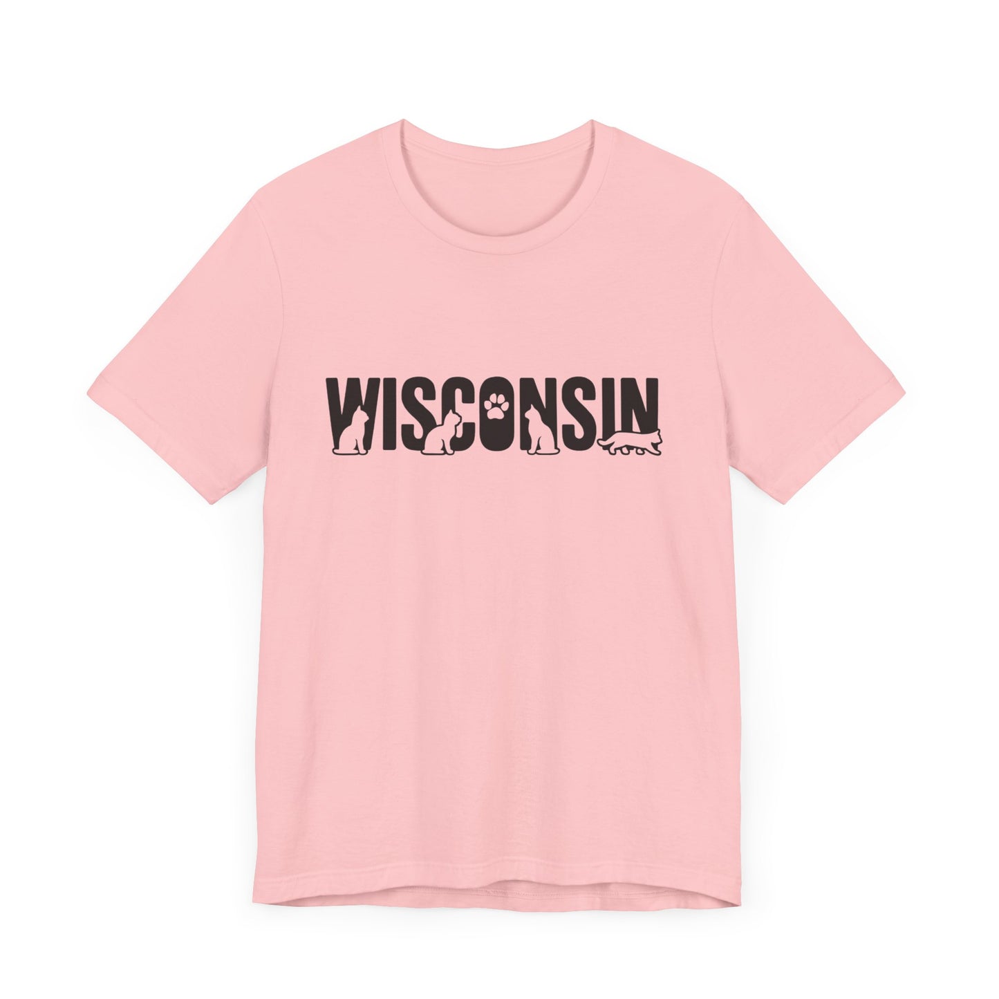 Wisconsin cat letters Unisex Jersey Short Sleeve Tee