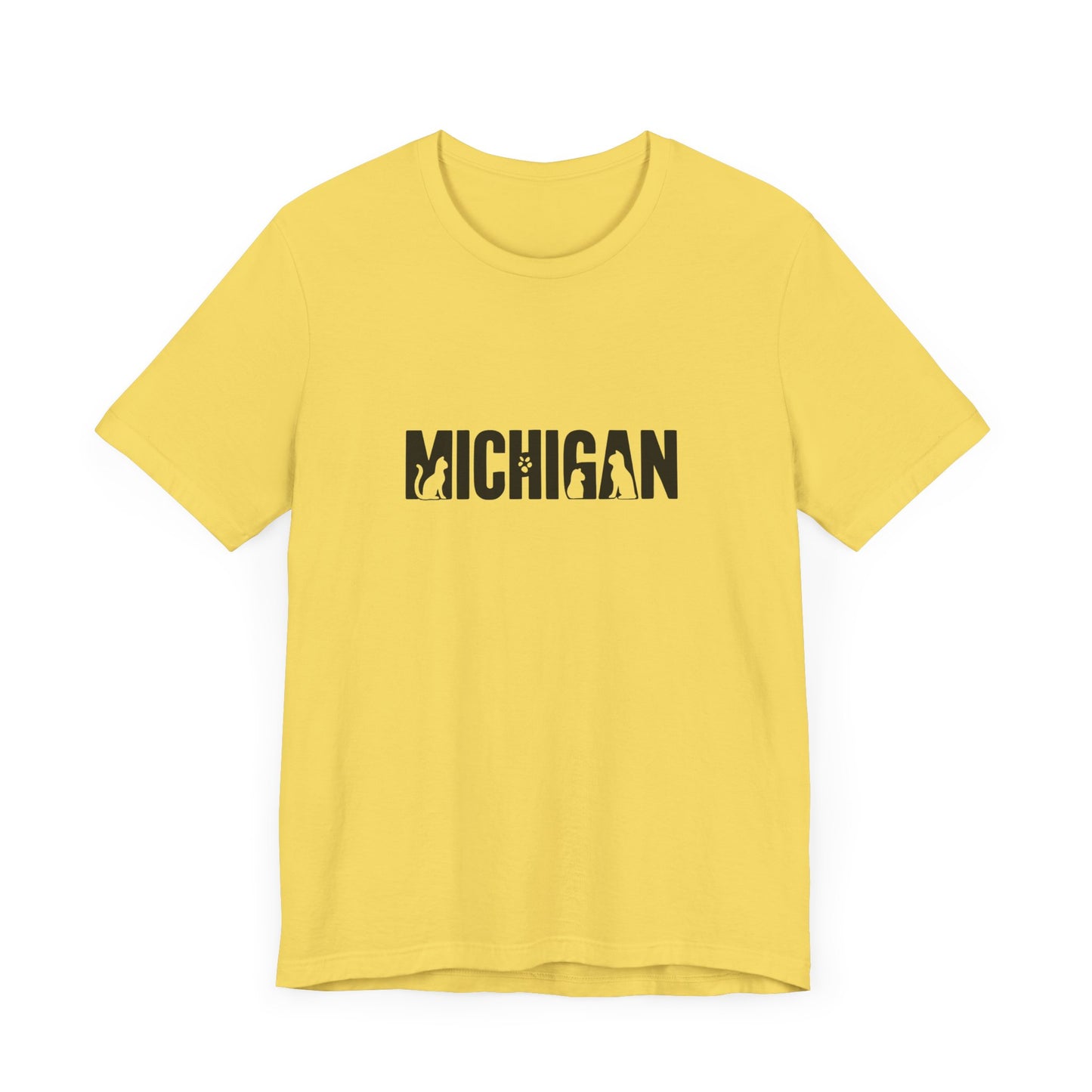 Michigan cat letters Unisex Jersey Short Sleeve Tee
