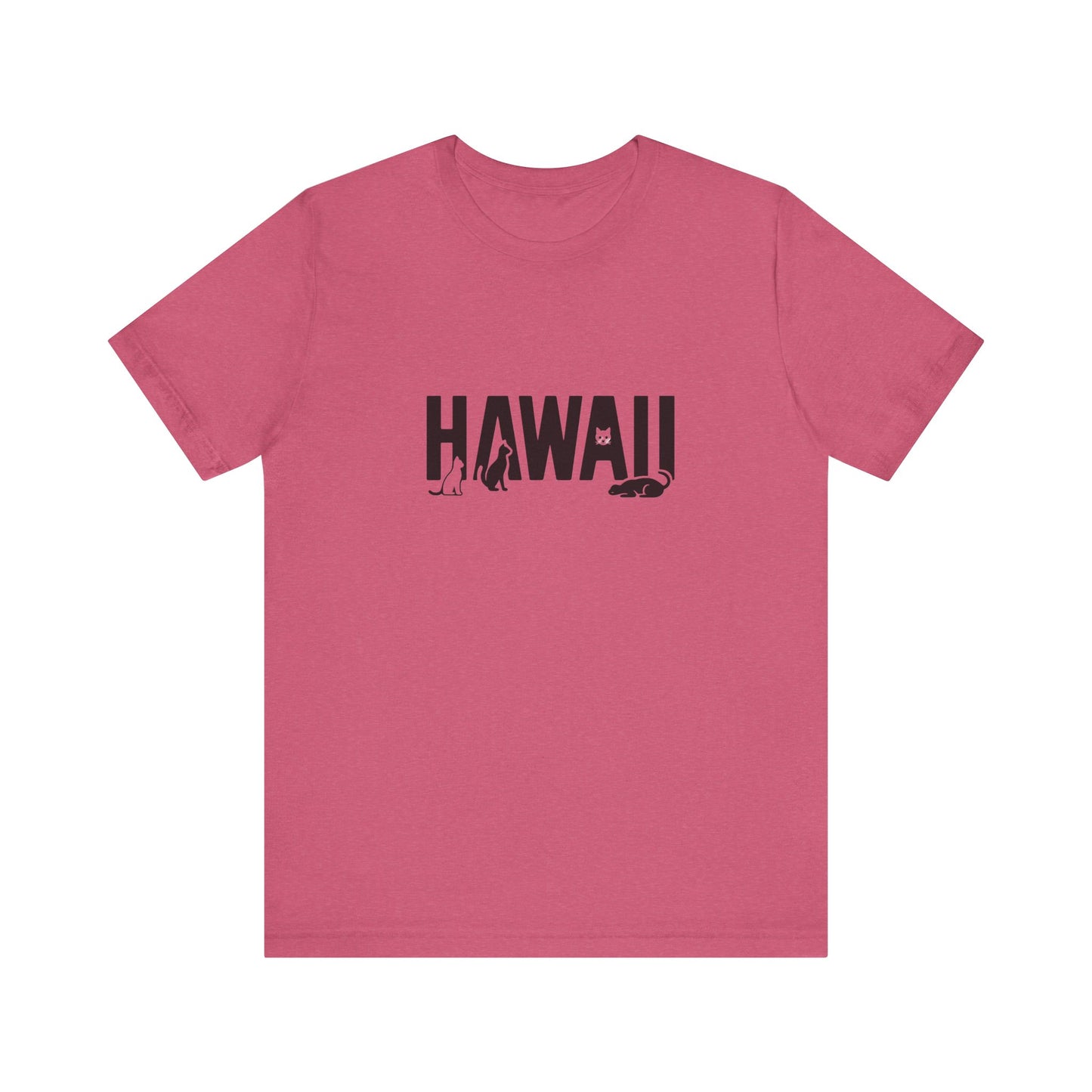 Hawaii cat letters Unisex Jersey Short Sleeve Tee