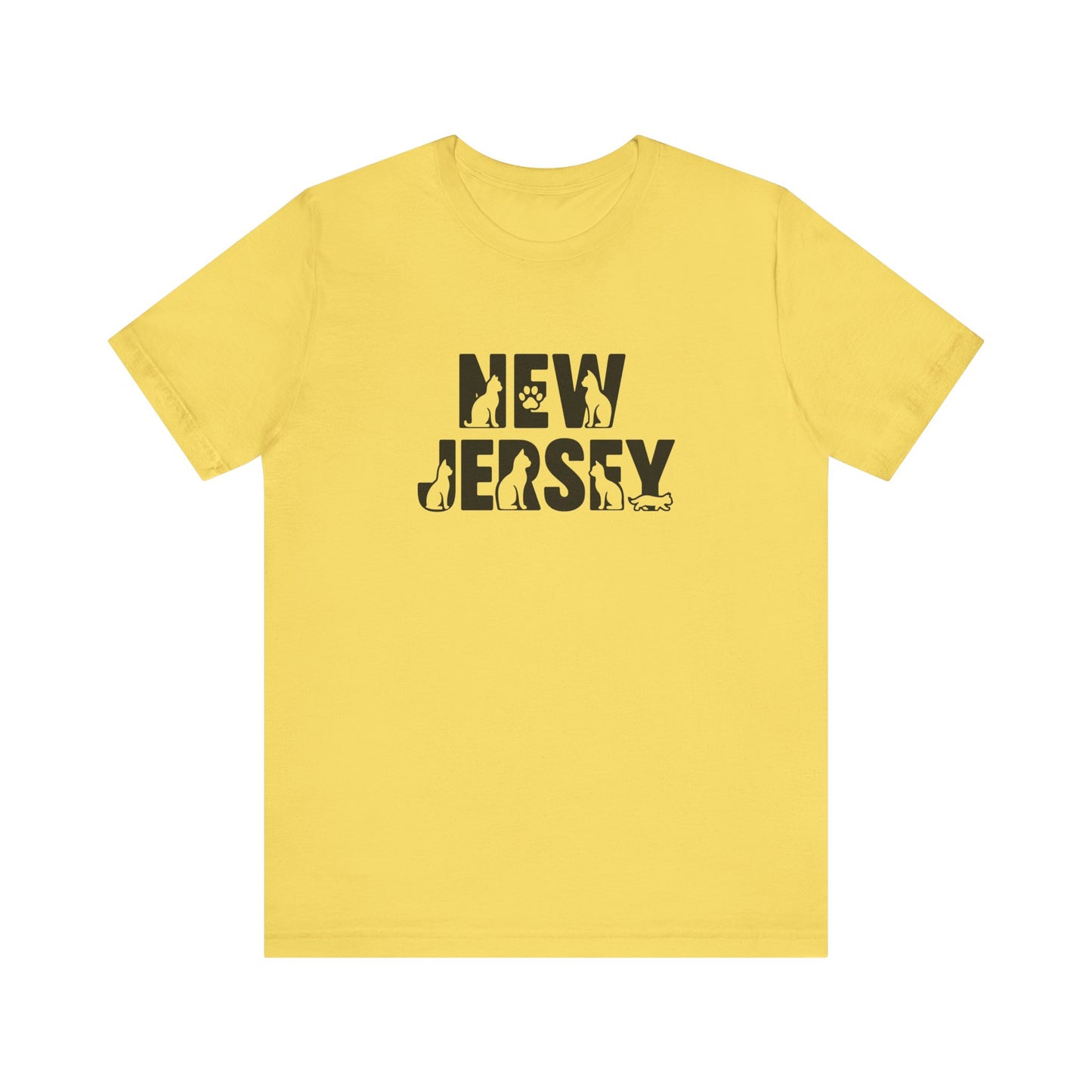New Jersey cat letters Unisex Jersey Short Sleeve Tee