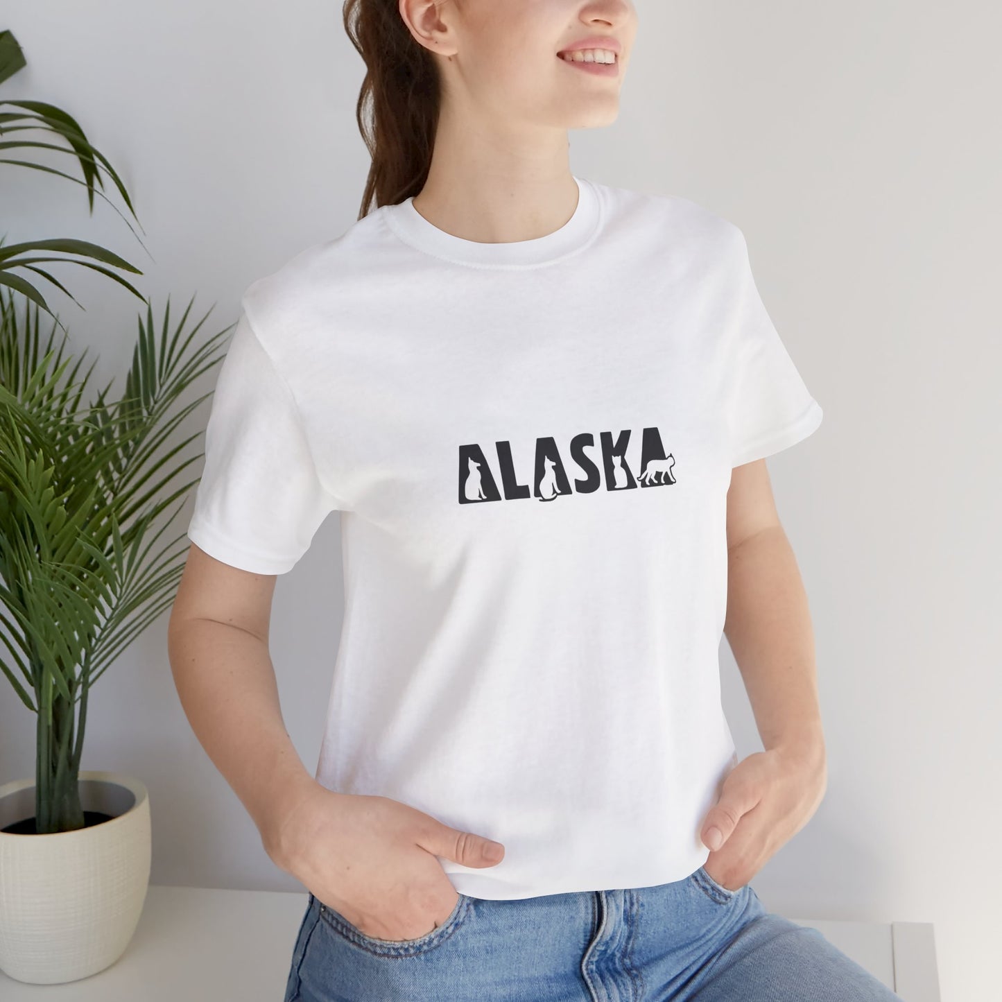 Alaska cat letters Unisex Jersey Short Sleeve Tee