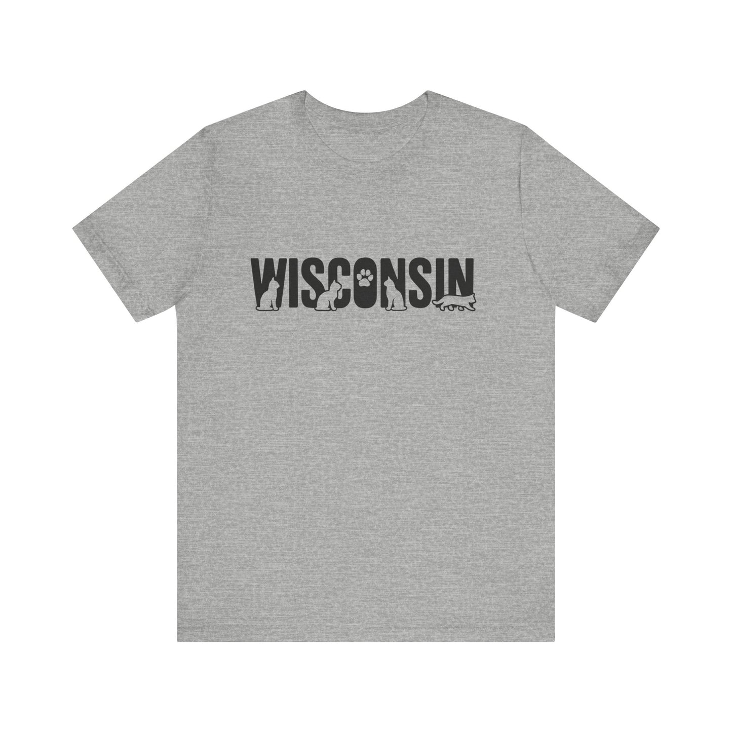 Wisconsin cat letters Unisex Jersey Short Sleeve Tee