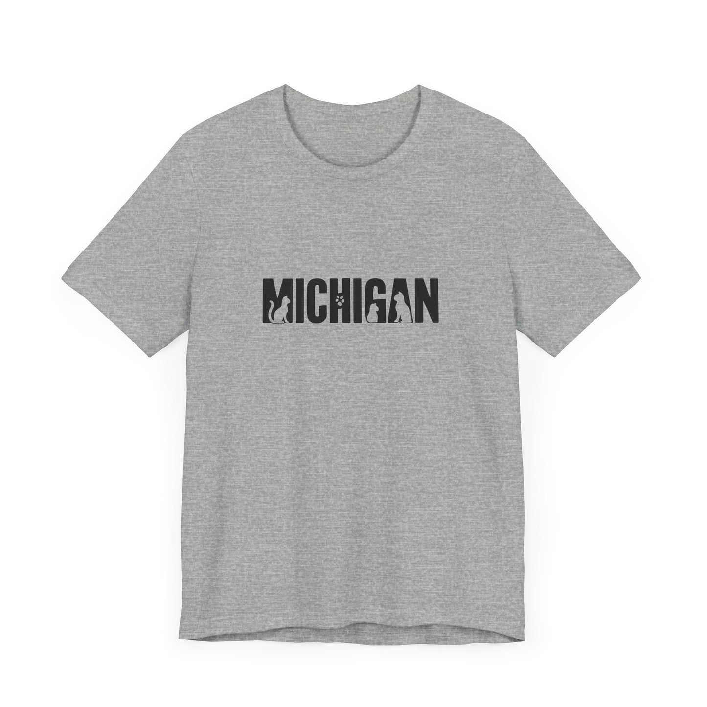 Michigan cat letters Unisex Jersey Short Sleeve Tee