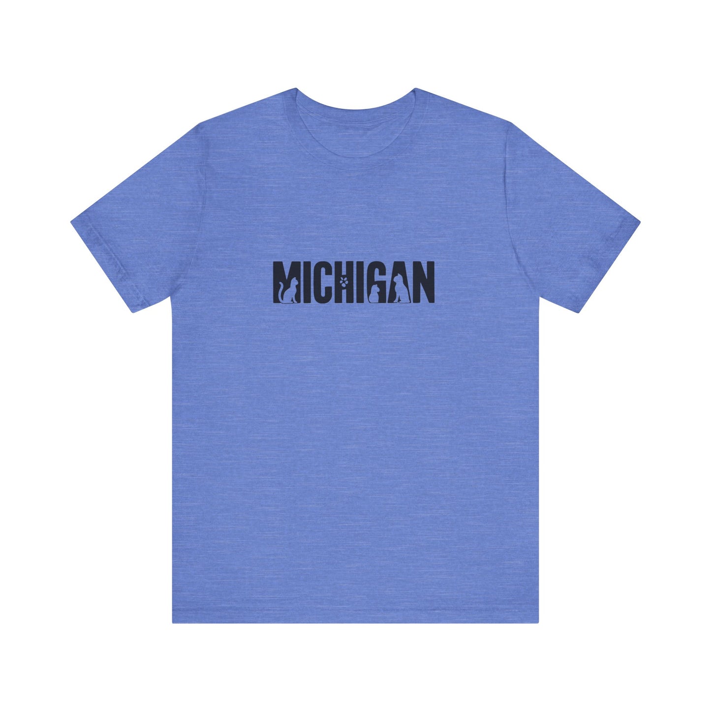 Michigan cat letters Unisex Jersey Short Sleeve Tee