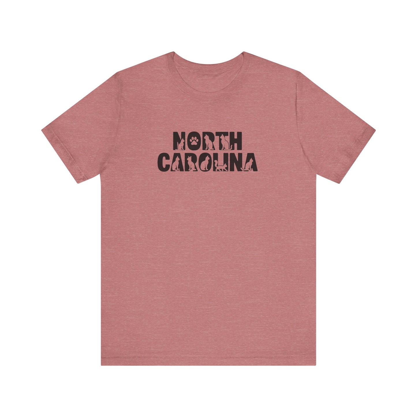 North Carolina cat letters Unisex Jersey Short Sleeve Tee