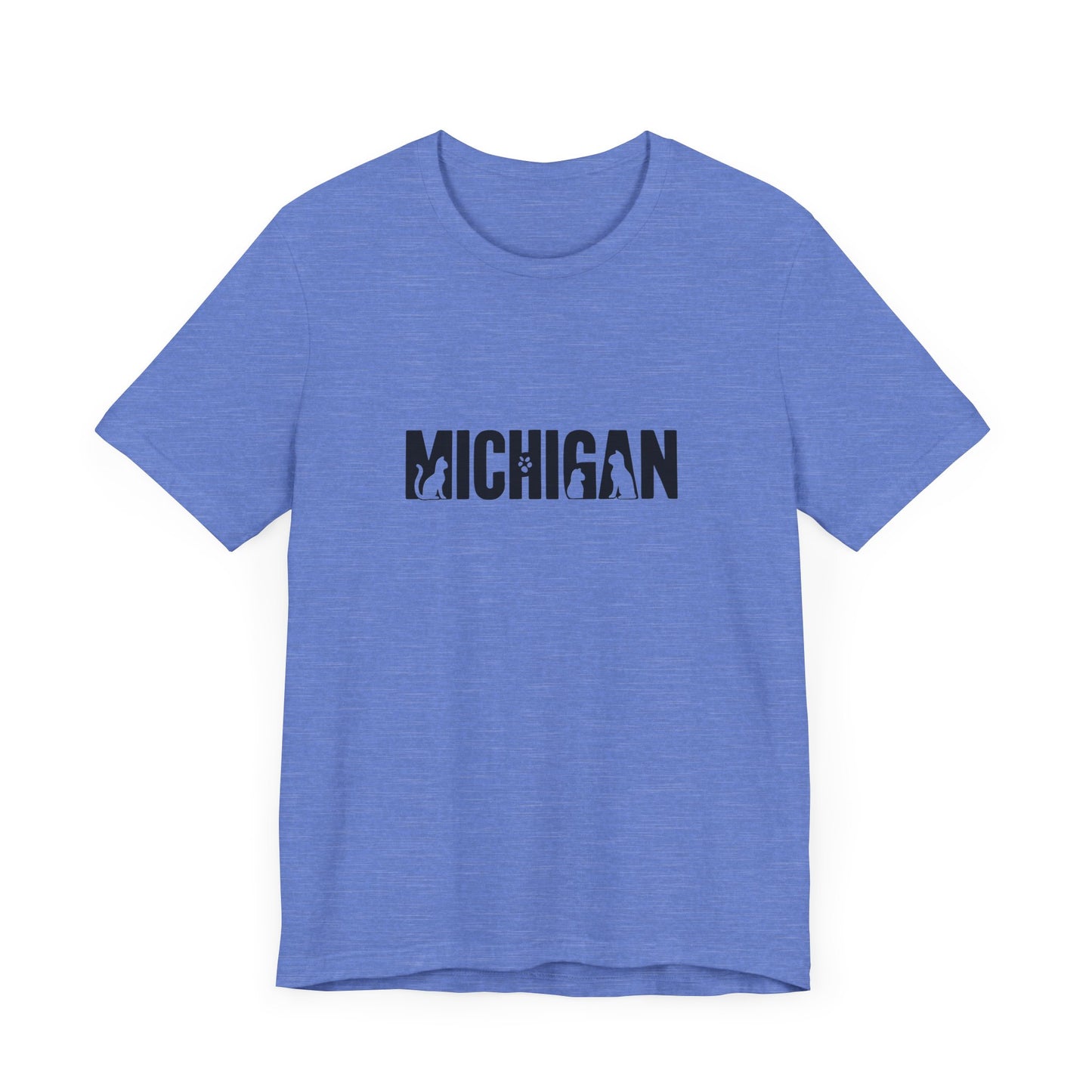 Michigan cat letters Unisex Jersey Short Sleeve Tee
