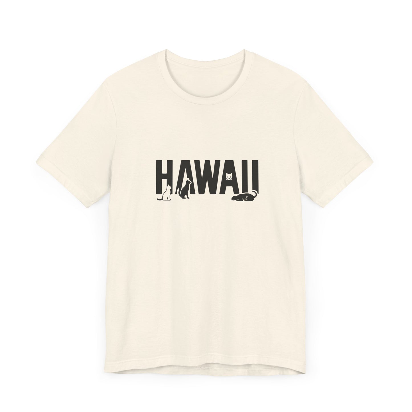 Hawaii cat letters Unisex Jersey Short Sleeve Tee