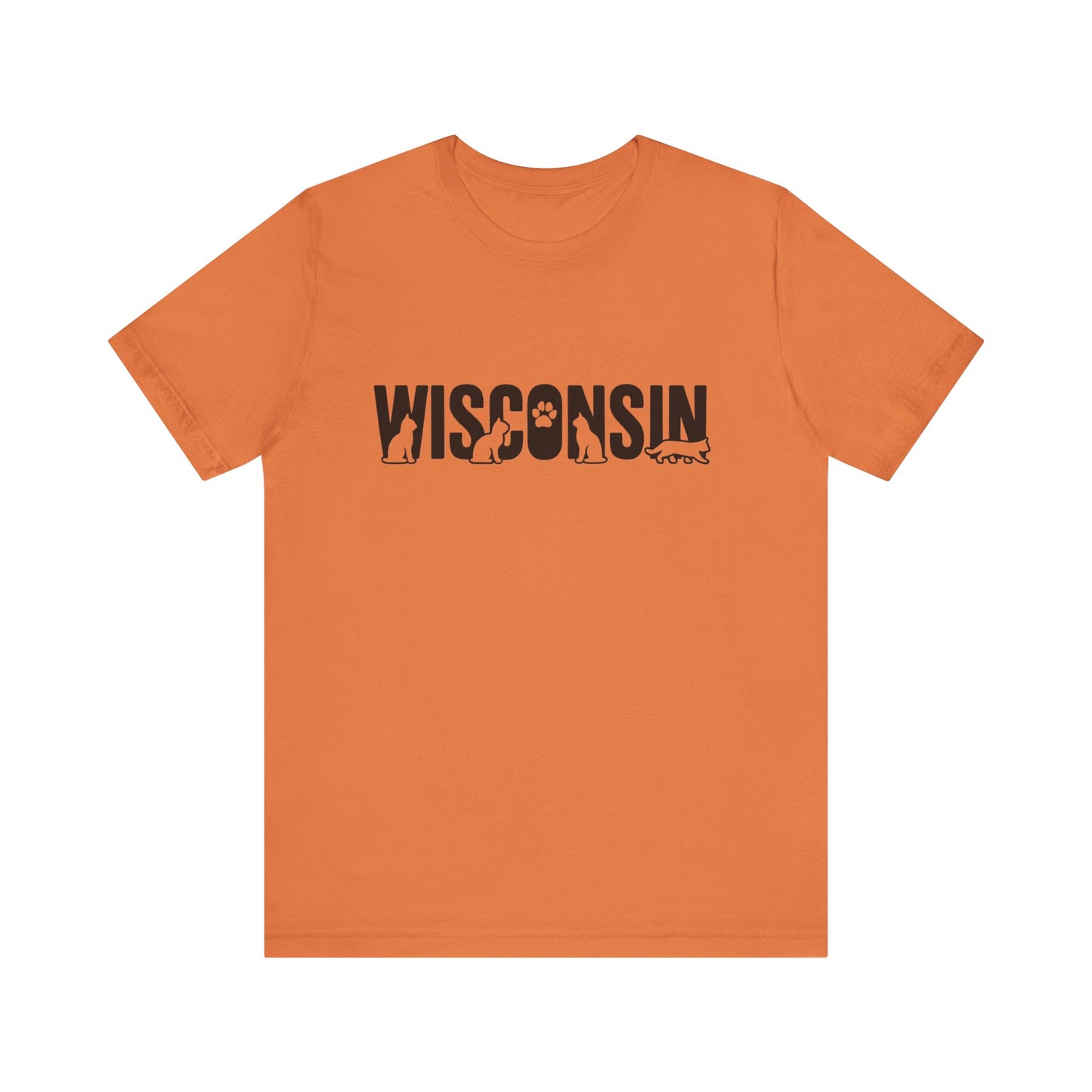Wisconsin cat letters Unisex Jersey Short Sleeve Tee