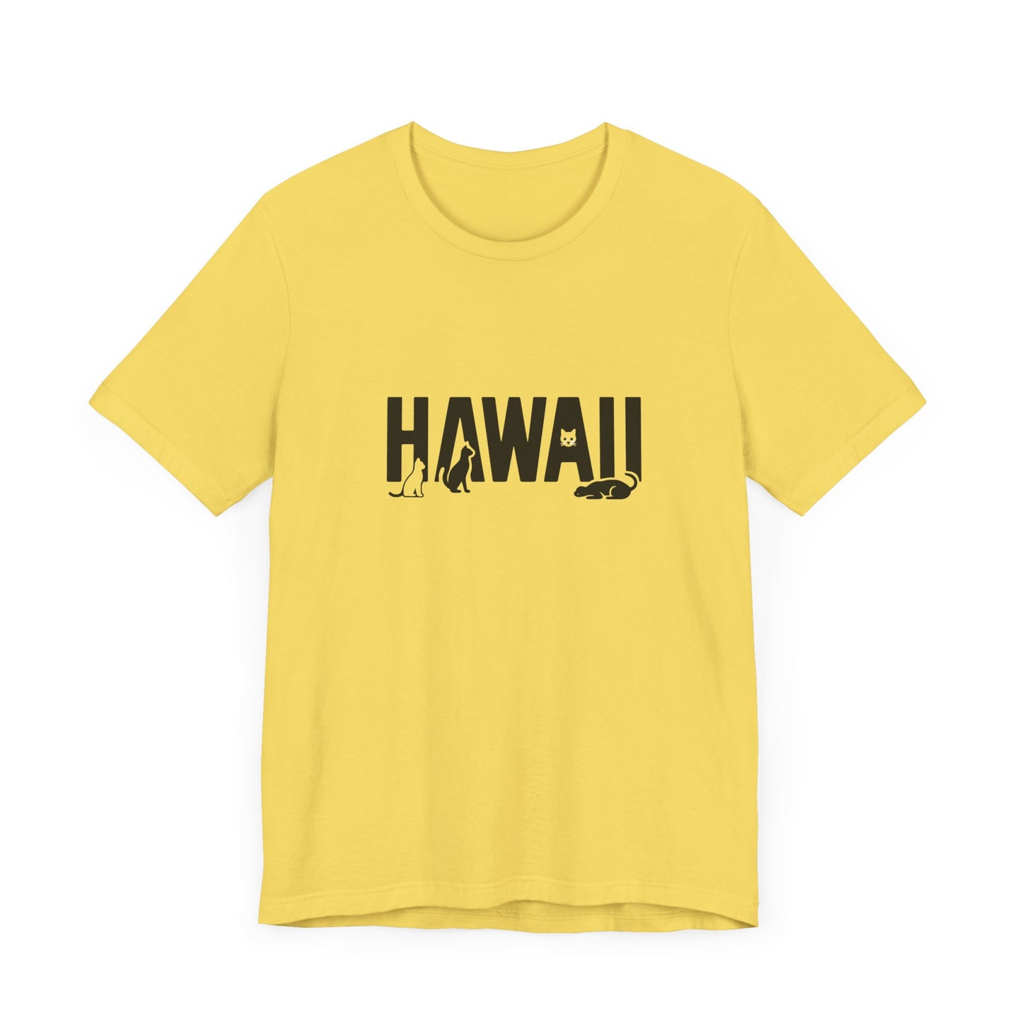 Hawaii cat letters Unisex Jersey Short Sleeve Tee