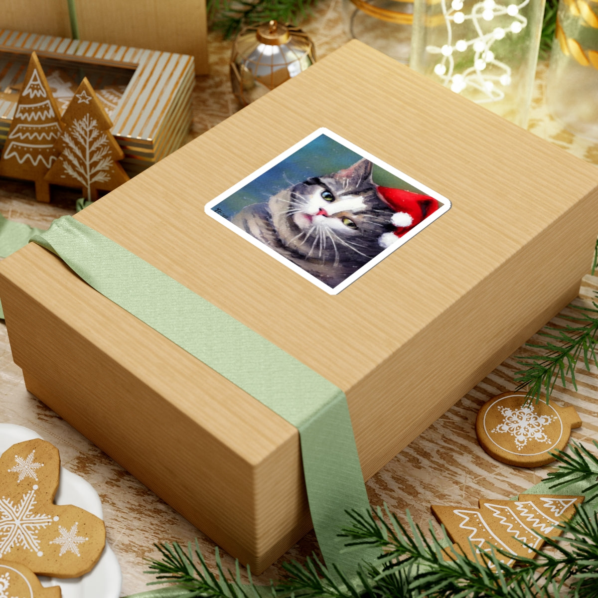 Christmas cat a987 - Laptop Decal