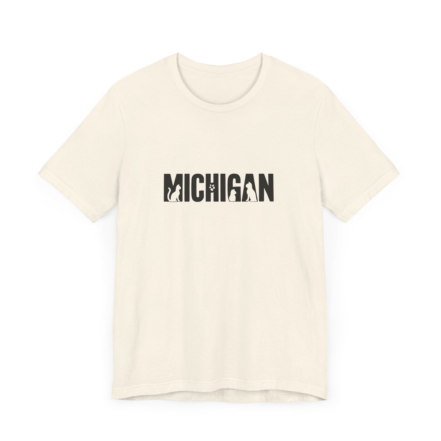 Michigan cat letters Unisex Jersey Short Sleeve Tee