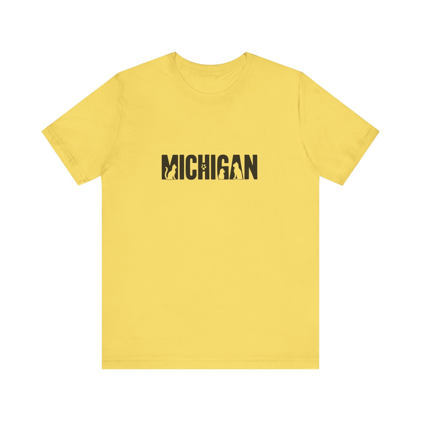 Michigan cat letters Unisex Jersey Short Sleeve Tee