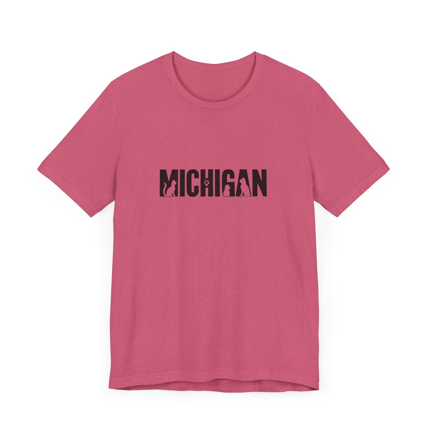 Michigan cat letters Unisex Jersey Short Sleeve Tee
