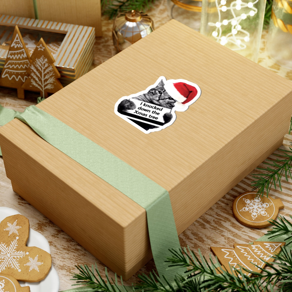 Christmas cat a980 - Laptop Decal