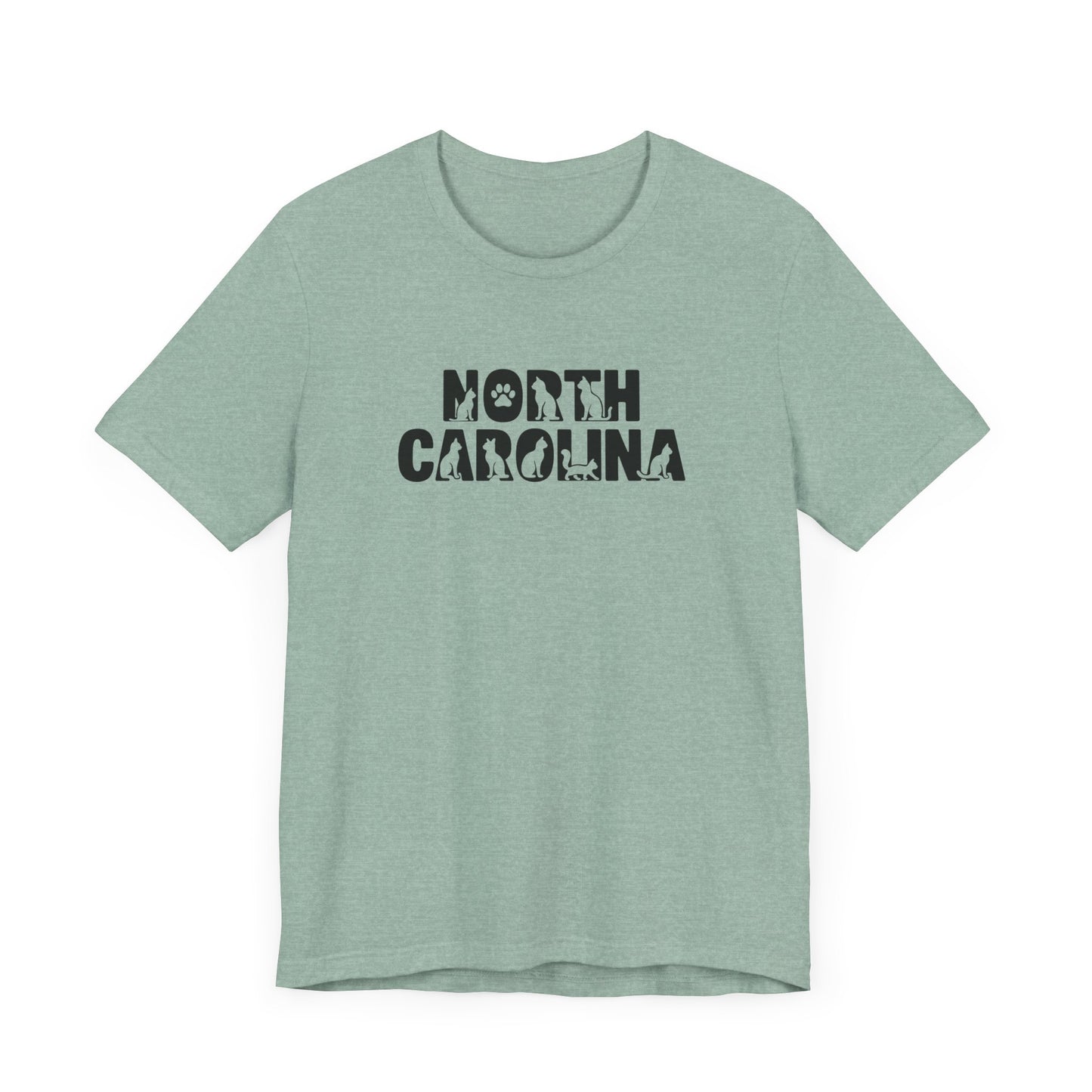 North Carolina cat letters Unisex Jersey Short Sleeve Tee