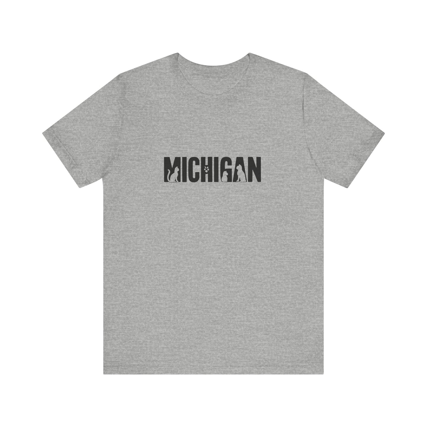 Michigan cat letters Unisex Jersey Short Sleeve Tee