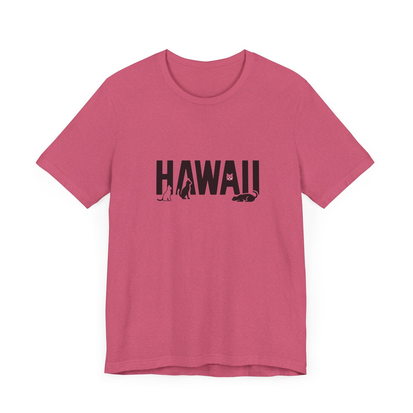 Hawaii cat letters Unisex Jersey Short Sleeve Tee