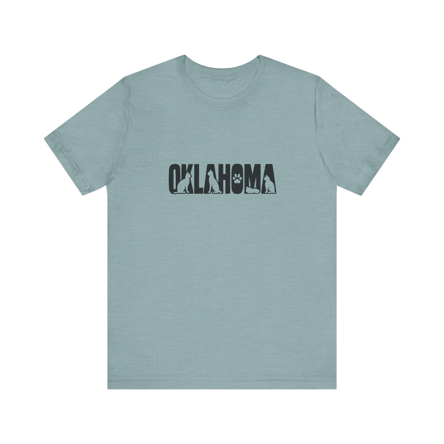 Oklahoma cat letters Unisex Jersey Short Sleeve Tee
