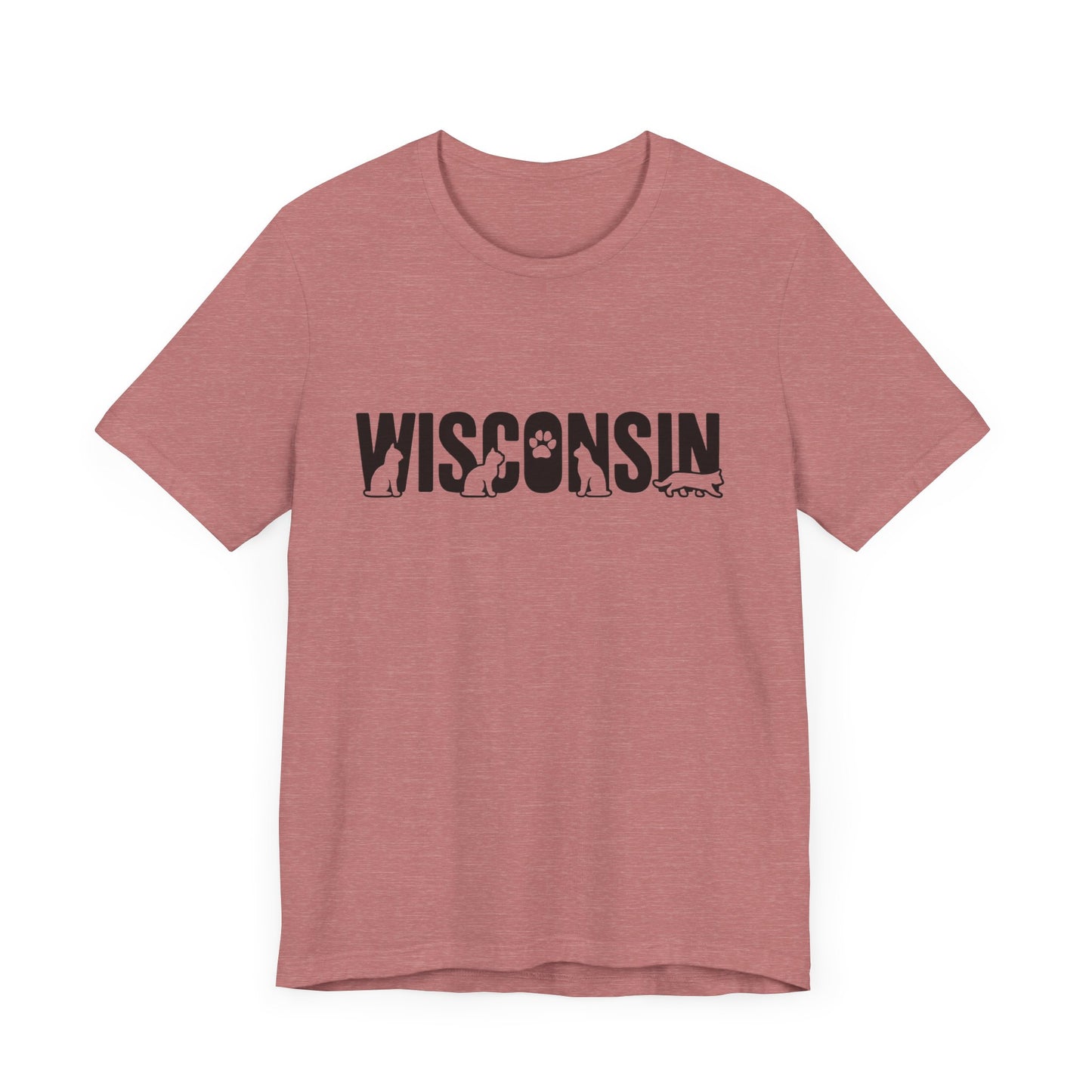 Wisconsin cat letters Unisex Jersey Short Sleeve Tee