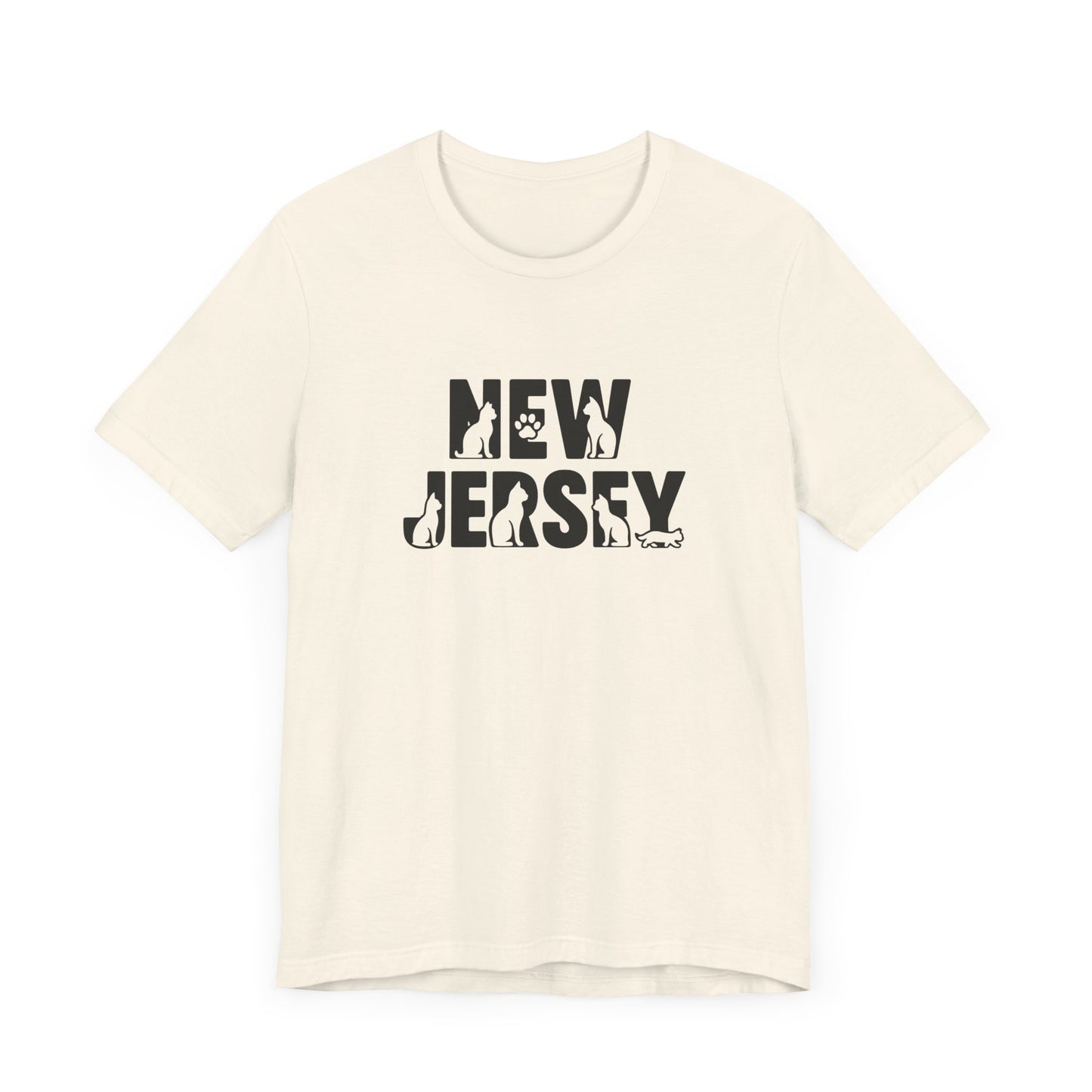 New Jersey cat letters Unisex Jersey Short Sleeve Tee