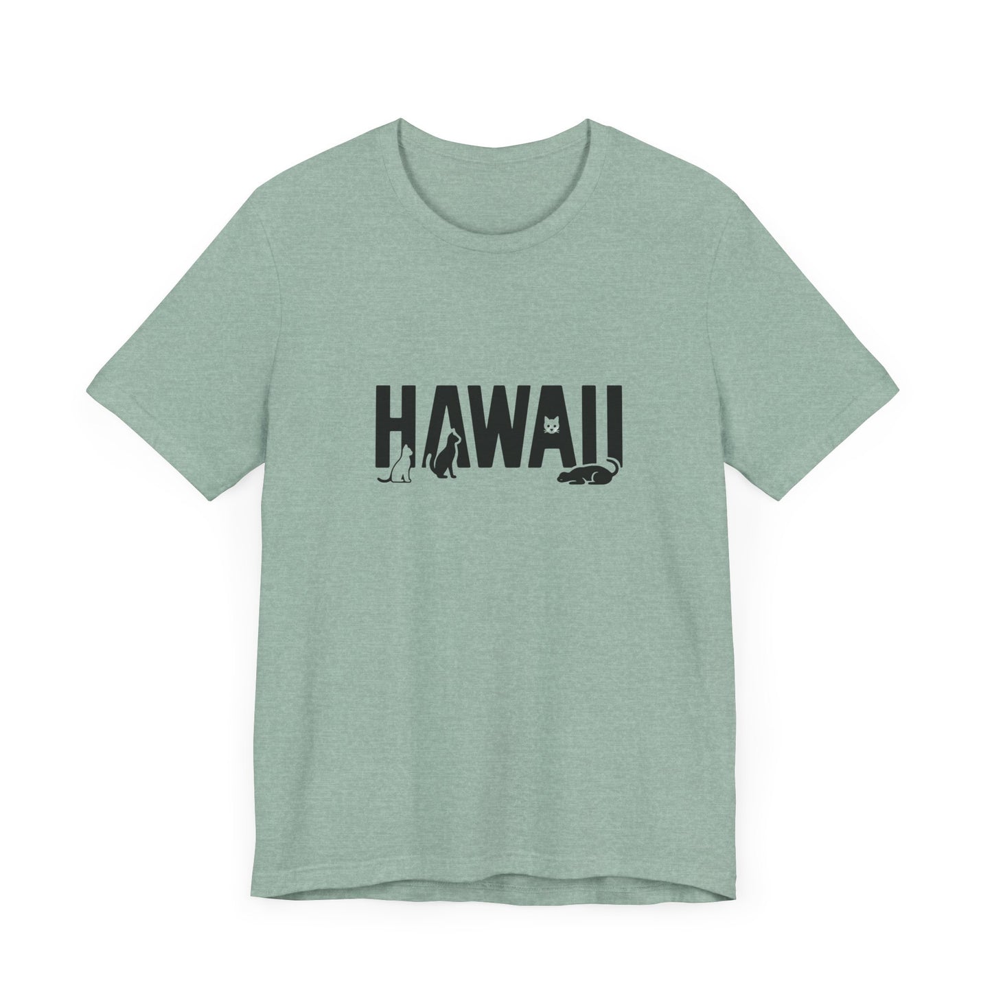 Hawaii cat letters Unisex Jersey Short Sleeve Tee