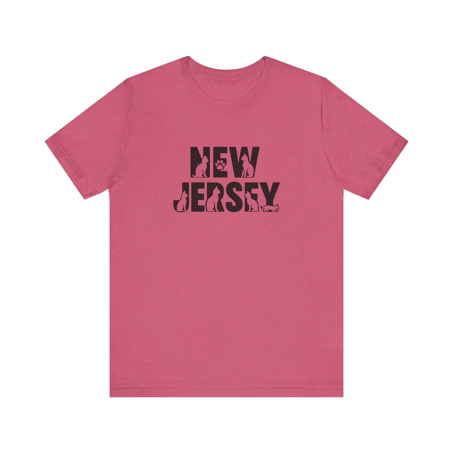 New Jersey cat letters Unisex Jersey Short Sleeve Tee