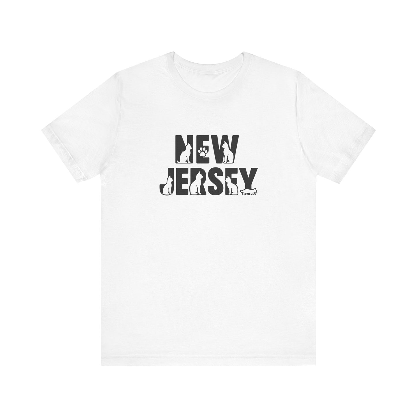 New Jersey cat letters Unisex Jersey Short Sleeve Tee