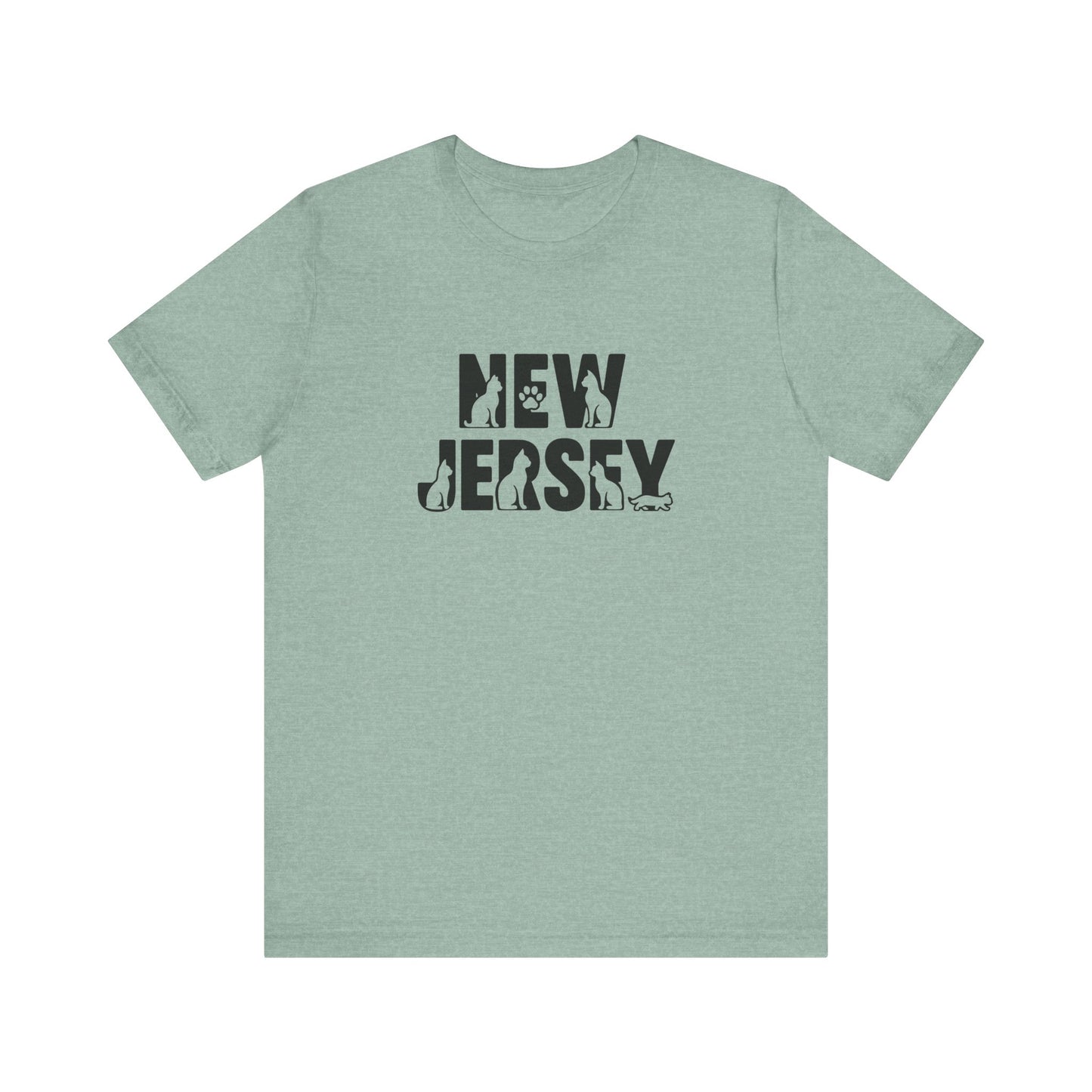 New Jersey cat letters Unisex Jersey Short Sleeve Tee